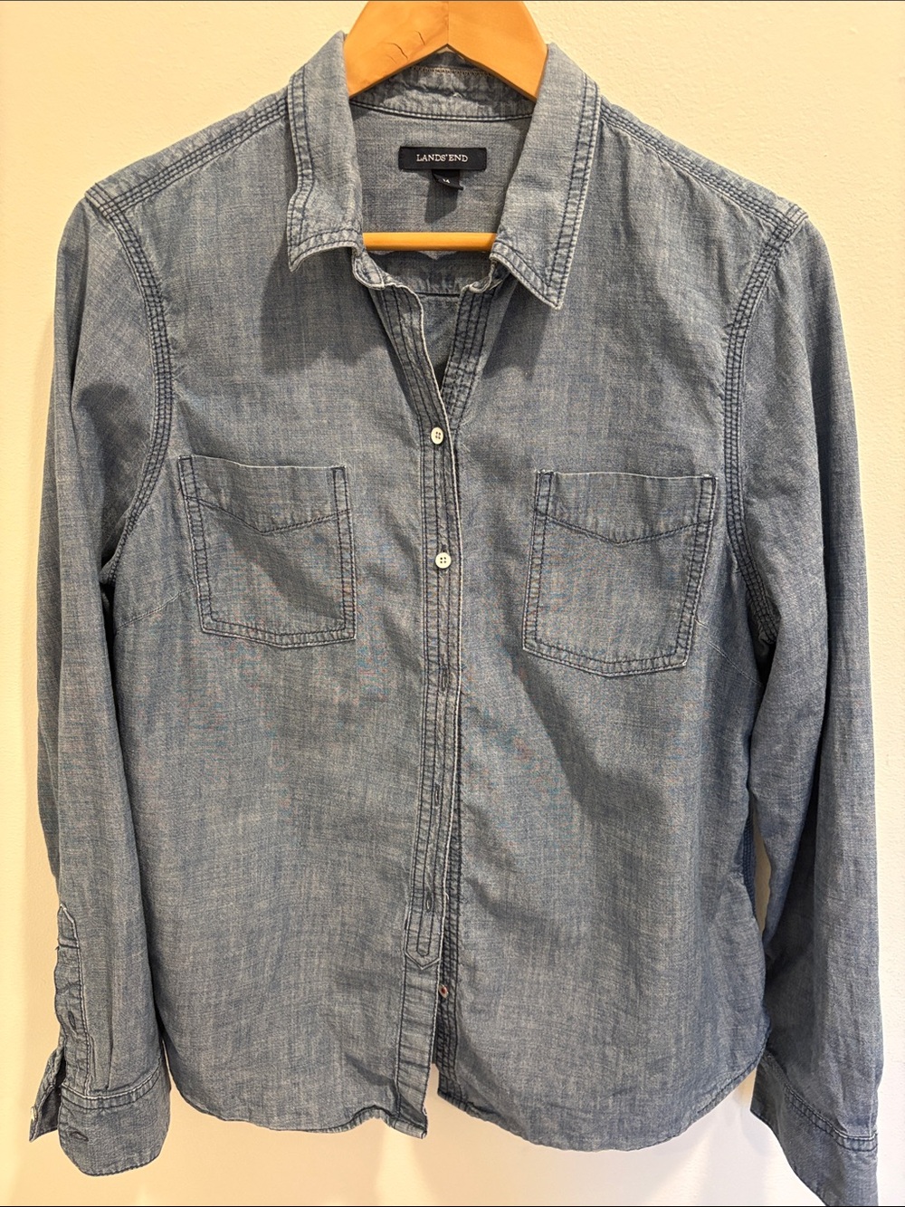 Lands' End Women’s Chambray Button-Down Shirt